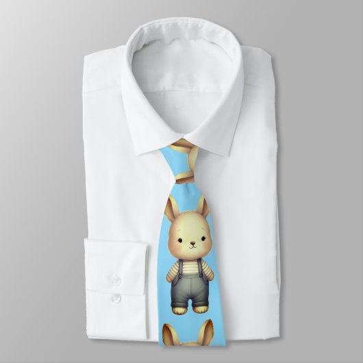 デニムグレーうさぎ ネクタイ (タイ)