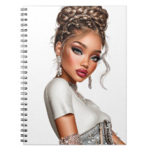 デニムコルセットのグラマラスガール スパイラルフォトノートブック