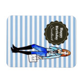 デニムジャケットとズボンファッション マグネット (横)