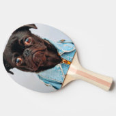 デニムジャッキーでかわいい可愛い犬の子犬 卓球ラケット (横)