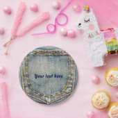 デニムジャンスティッチポケットカスタムパーティープレート ペーパープレート (パーティー)