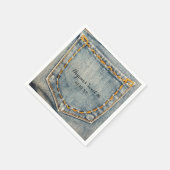 デニムジャンスティッチポケット誕生日パーティナプキンス スタンダードカクテルナプキン (角)