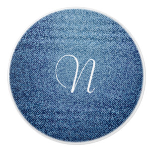 デニムジャンルックパーソナライズされたカスタムドレッサー セラミックノブ