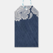 デニムジャン&ホワイトレースエレガントブライダル結婚ズ ギフトタグ (裏面)