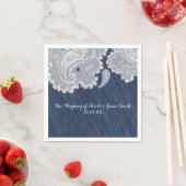 デニムジャン&ホワイトレースエレガントブライダル結婚ズ スタンダードカクテルナプキン (インサイチュ)