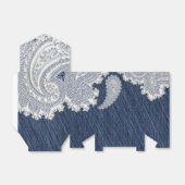 デニムジャン&ホワイトレースエレガントブライダル結婚ズ フェイバーボックス (折り畳みなし)