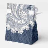 デニムジャン&ホワイトレースエレガントブライダル結婚ズ フェイバーボックス (裏面サイド)