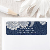 デニムジャン&ホワイトレースエレガントブライダル結婚ズ ラベル (インサイチュ)