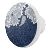 デニムジャン&ホワイトレースカントリーエレガントウェスタン セラミックノブ (右)