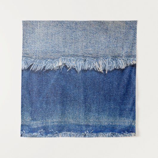 デニムジーンズの布の背景を破った タペストリー (正面)