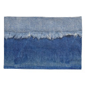 デニムジーンズの布の背景を破った 枕カバー (裏面)