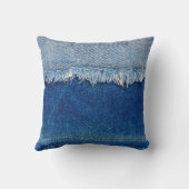 デニムジーンズの背景。デニム織物を裂き取り、b クッション (裏面)