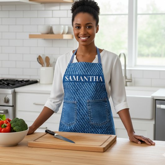 デニムジーンズルックポケットMonogram エプロン