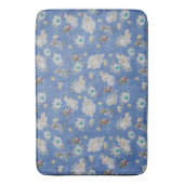 デニムジーンポケット、子猫、レースの繰り返しパターン バスマット (正面縦)