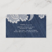 デニムジーン & ホワイトレース エレガントウェディング 名刺 (裏面)