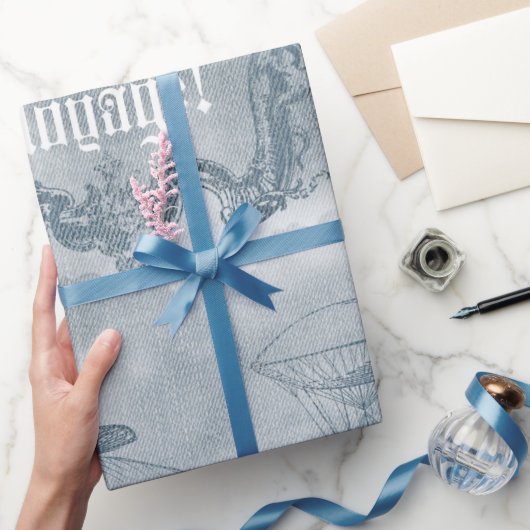 デニムスチームパンク ラッピングペーパー (ギフト)