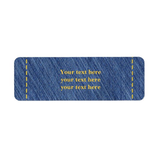 デニムステッチジャンパーティー住所 シールステッカー ラベル (正面)