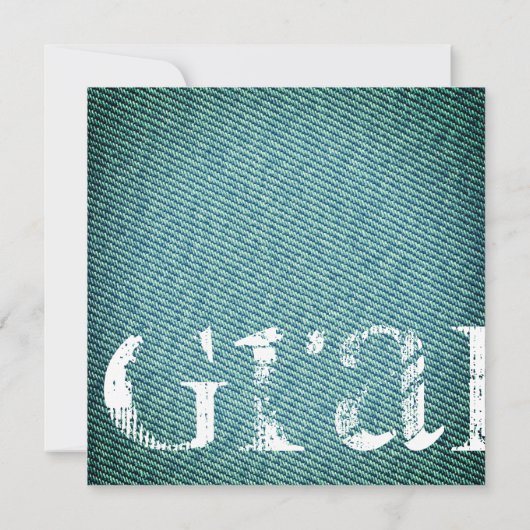 デニムスペインのガール卒業パーティー招待状 招待状 (裏面)