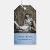 デニムセーブザデートトレンディーロマンチッ婚約したクカップル ギフトタグ (裏面)