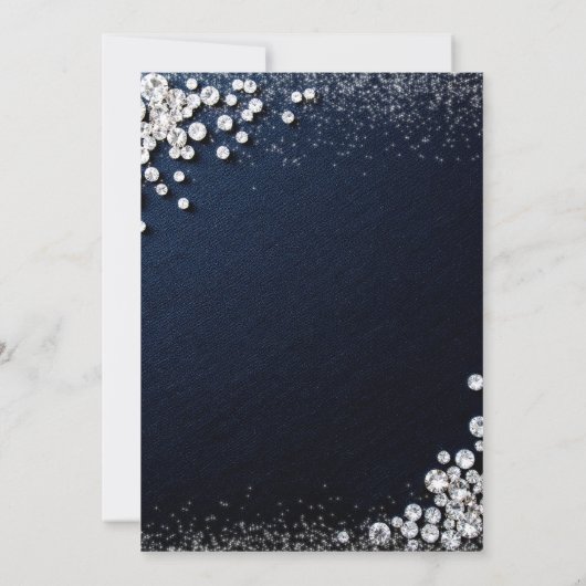 デニムダイアモンズグラムエレガントタイプ30歳の誕生日 招待状 (裏面)