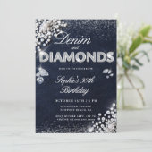 デニムダイアモンズグラムタイプ30歳の誕生日 招待状 (スタンド正面)