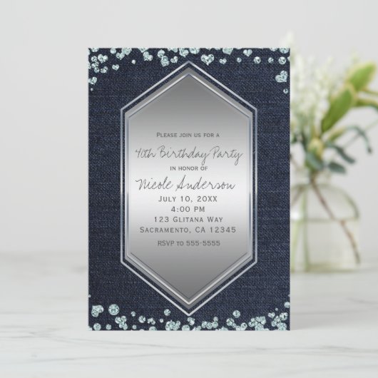 デニムダイアモンズシルバーハートバースデーパーティーイベント 招待状 (スタンド正面)