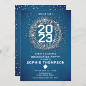 デニムダイアモンズスターバストブルー卒業パーティー 招待状 (正面/裏面)