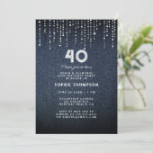 デニムダイアモンズドリッピング40th Birthdayパーティー 招待状 (スタンド正面)