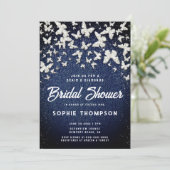 デニムダイアモンズバタフライスクリプトブライダルシャワー 招待状 (スタンド正面)