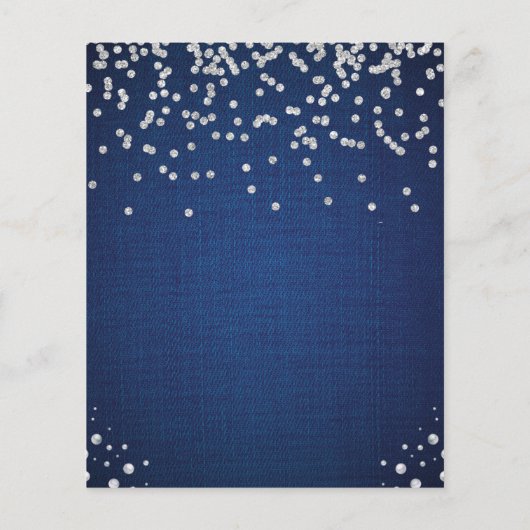 デニムダイアモンズパールウェディングシャワーサンキューカード (裏面)