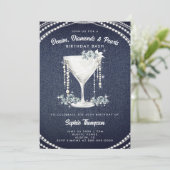 デニムダイアモンズパールシャンパンバースデーパーティー 招待状 (スタンド正面)