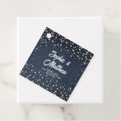 デニムダイアモンズパールスブルーカップルウェディングシャワー フェイバータグ (インサイチュ)