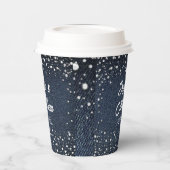 デニムダイアモンズパールスブルーカップルウェディングシャワー 紙コップ (左)