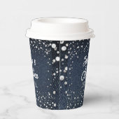 デニムダイアモンズパールスブルーカップルウェディングシャワー 紙コップ (右)