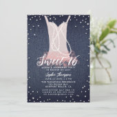デニムダイアモンズパールツチュスウィート16誕生日パーティー 招待状 (スタンド正面)