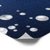 デニムダイアモンズパールブルーカップルのシャワーウェルカム ポスター (角)