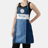 デニムダイアモンズブルーカントリーカスタムモノグラムギフト エプロン (インサイチュ)