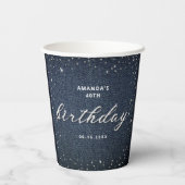 デニムダイアモンズブルーネイビーエイジバースデーパーティー 紙コップ (裏面)