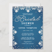 デニムダイアモンズレースジーンズモダンブライダルシャワー 招待状 (正面)
