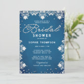 デニムダイアモンズレースジーンズモダンブライダルシャワー 招待状 (スタンド正面)