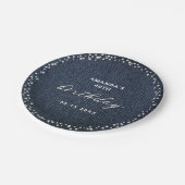 デニムダイアモンズ任意の年齢の誕生日パーティパーソナライズされたー ペーパープレート (アングル)