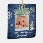 デニムダイアモンズ初めてのクリスマスティアラ祖父母 セラミックオーナメント (右)