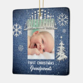 デニムダイアモンズ初めてのクリスマスティアラ祖父母 セラミックオーナメント (左)