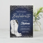 デニムダイアモンド女性のカーボーイブーツカントリーバチェロレッテ 招待状 (スタンド正面)