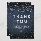 デニムダイアモンド素朴ライトブルーエレガントジーンズ サンキューカード (正面/裏面)