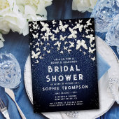 デニムダイヤきらきら光るズバタフライブライダルシャワー 招待状