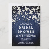 デニムダイヤきらきら光るズバタフライブライダルシャワー 招待状 (正面)