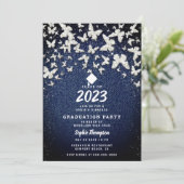 デニムダイヤきらきら光るズバタフライ卒業パーティー 招待状 (スタンド正面)