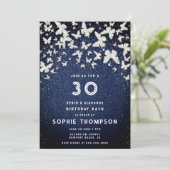 デニムダイヤきらきら光るズバタフライ30th誕生日パーティー 招待状 (スタンド正面)