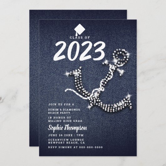 デニムダイヤモンドいかりビーチブルーエクセシレーションパーティー 招待状 (正面/裏面)
